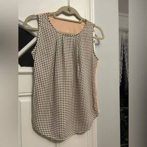 LOFT Black and White Polka Dot Blouse